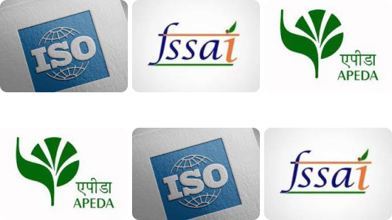 ISO, FSSAI, APEDA Certifications